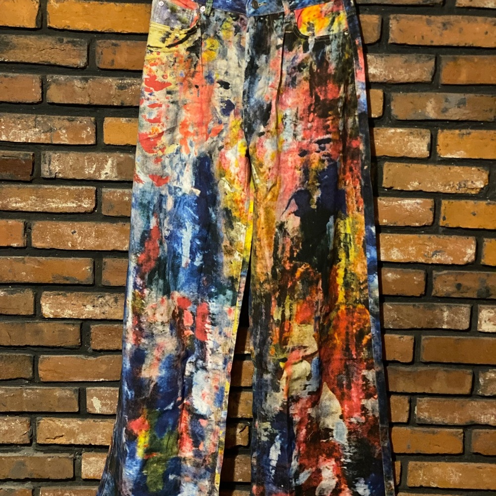 Colorful Abstract Print Pants - Picture 2 of 3
